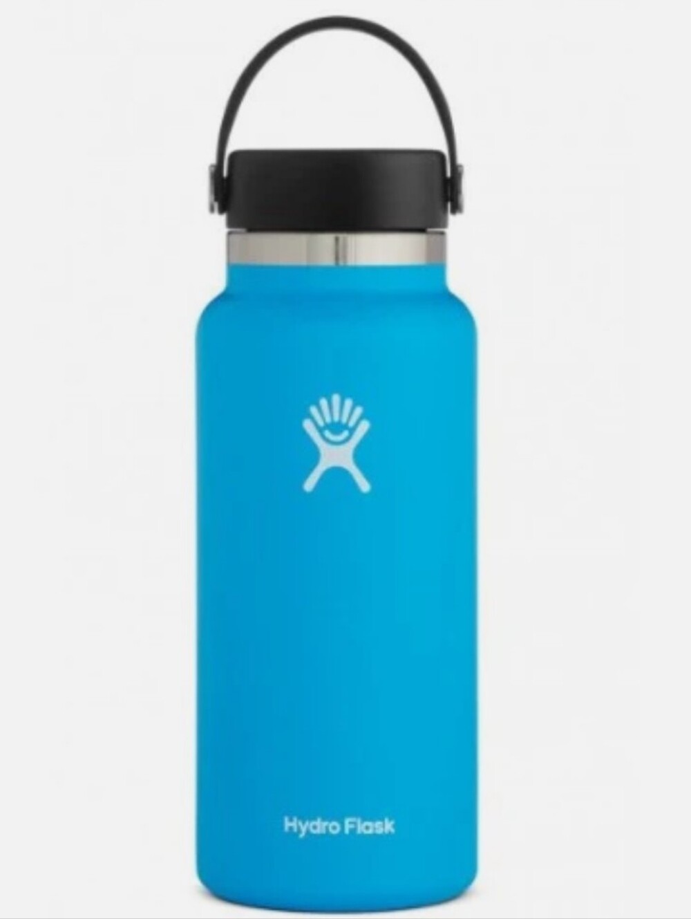 Hydro Flask Bright Blue 32oz Wide Mouth Bottle with Black Flex Cap
